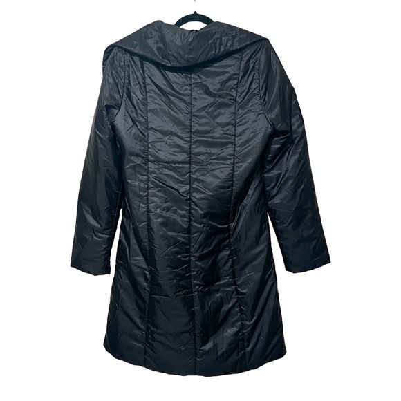 VINCE Knee Length Lightweight Black Zip Up Puffer Jacket Sz L - Picture 3 of 8